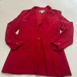 Paolo Designed By Paolo Gucci Women’s Red Silk Vintage Blazer Size 6